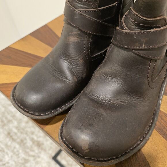 UGG Australia Rosen Riding Boots Brown Leather 7 Womens Wool Fur Lined Winter - Picture 4 of 15